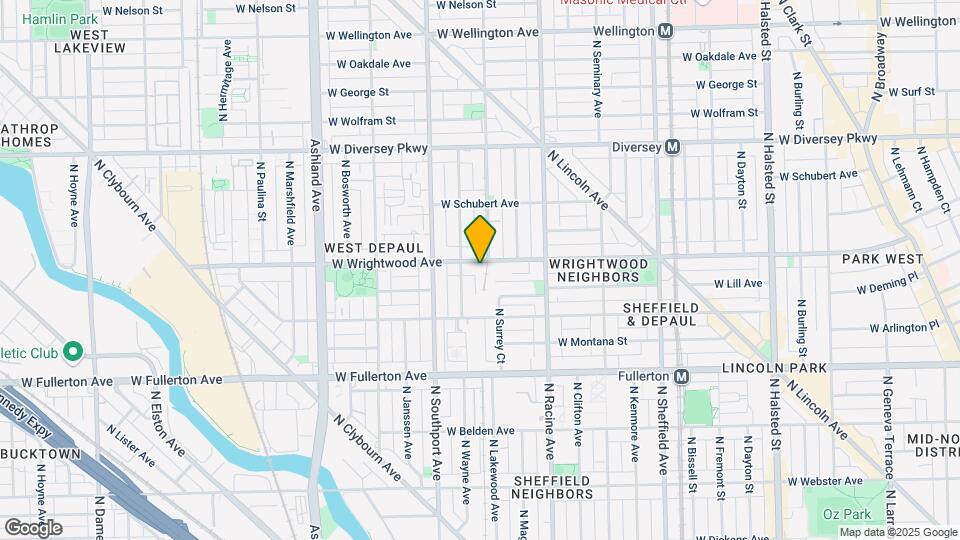 1307 W Wrightwood Ave Map and Location Details