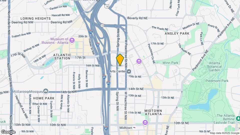 1280 W Peachtree St NW Mapa y Detalles de la Ubicación