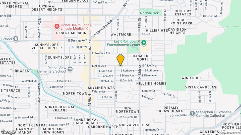 1017 E Alice Ave Map and Location Details