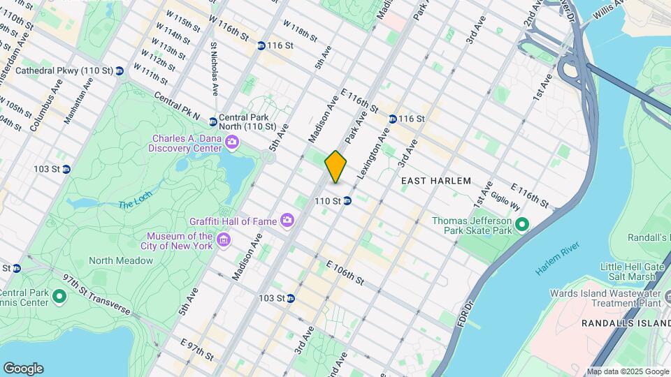 123 E 110th St Map and Location Details