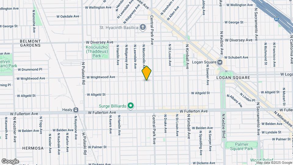 2539 N Monticello Ave Mapa y Detalles de la Ubicación