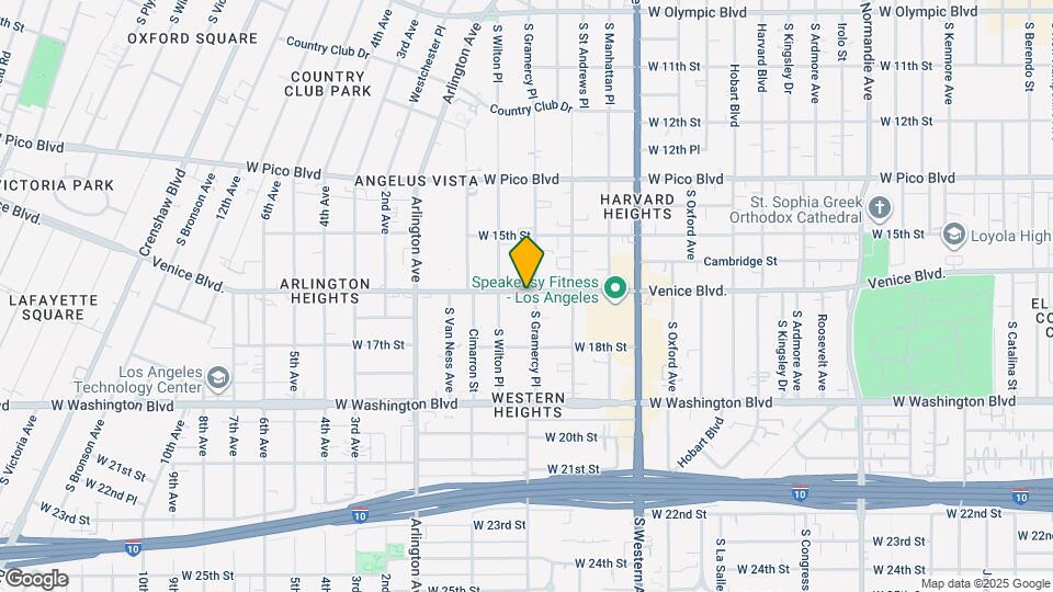 1601 S Gramercy Pl Map and Location Details