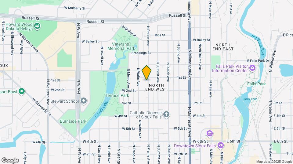 821 N Prairie Ave Map and Location Details