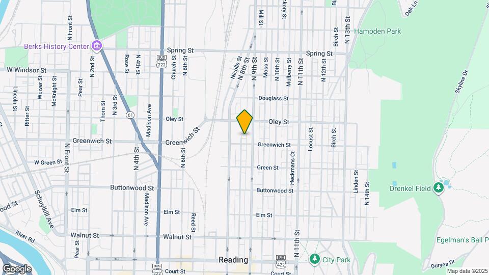 615 Cedar St Map and Location Details