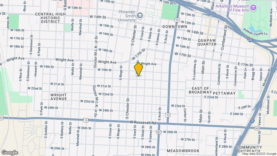 1923 S Izard St Map and Location Details