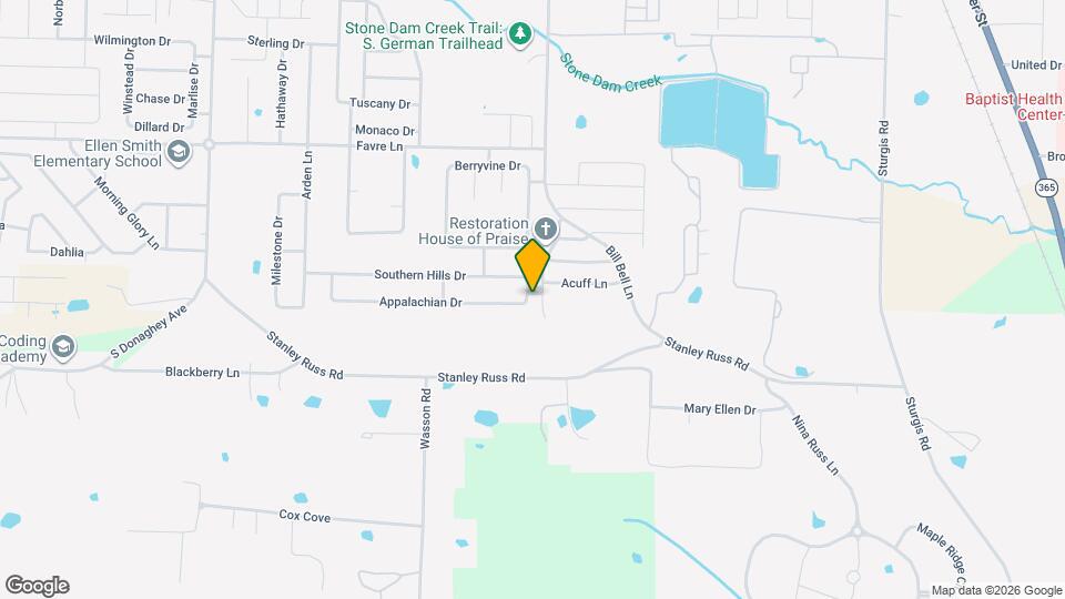 1405 Appalachian Dr Map and Location Details
