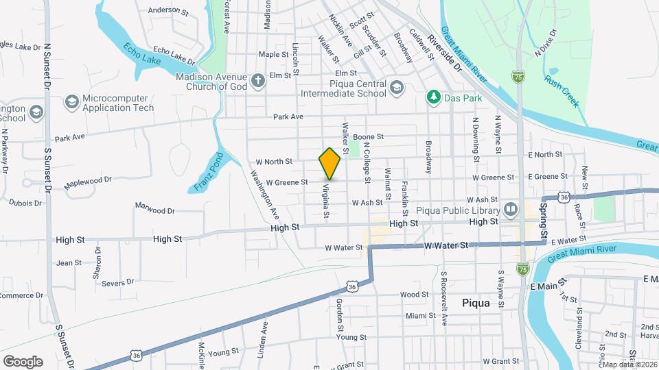 825 W Greene St Map and Location Details