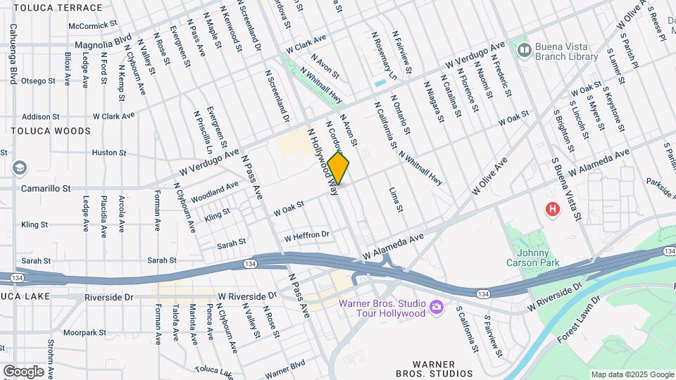 378 N Hollywood Way Map and Location Details
