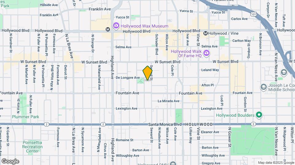 1343 1/2 Seward Street Unit Mapa y Detalles de la Ubicación