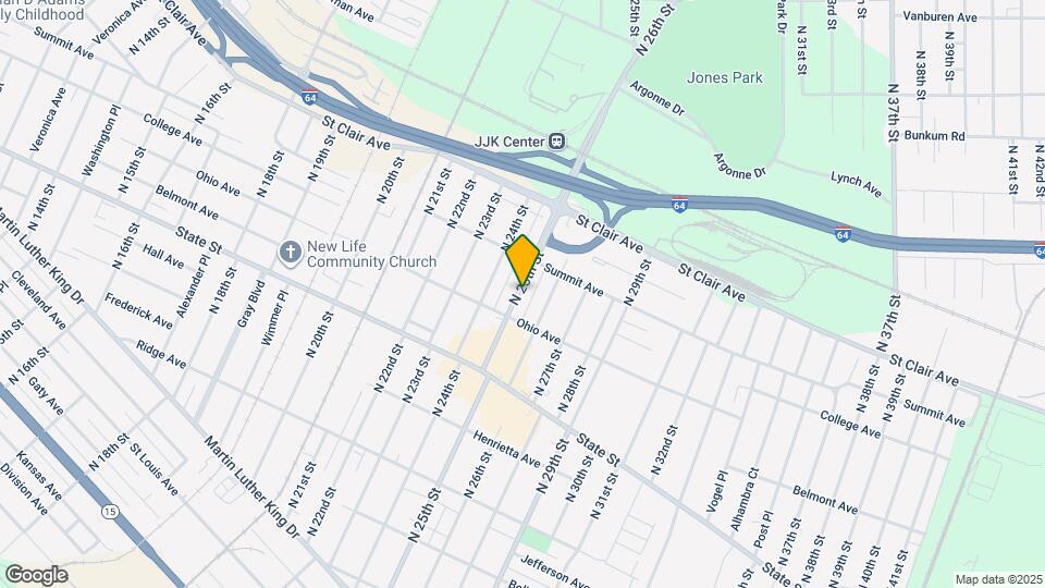 714 N 25th St Map and Location Details