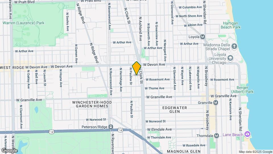 1615-1617 W Highland Ave Map and Location Details