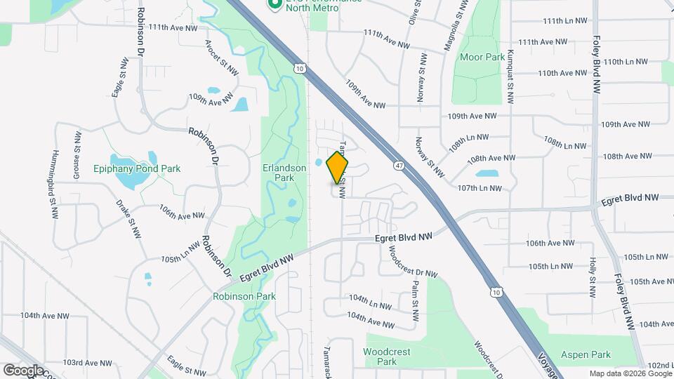 10708 Tamarack St NW Map and Location Details