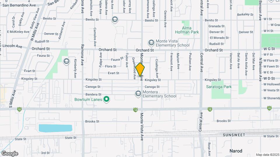 10290 Monte Vista Ave Map and Location Details