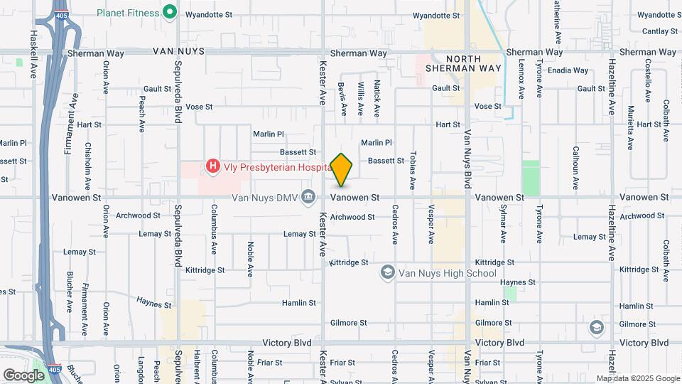 14835 Vanowen St Mapa y Detalles de la Ubicación