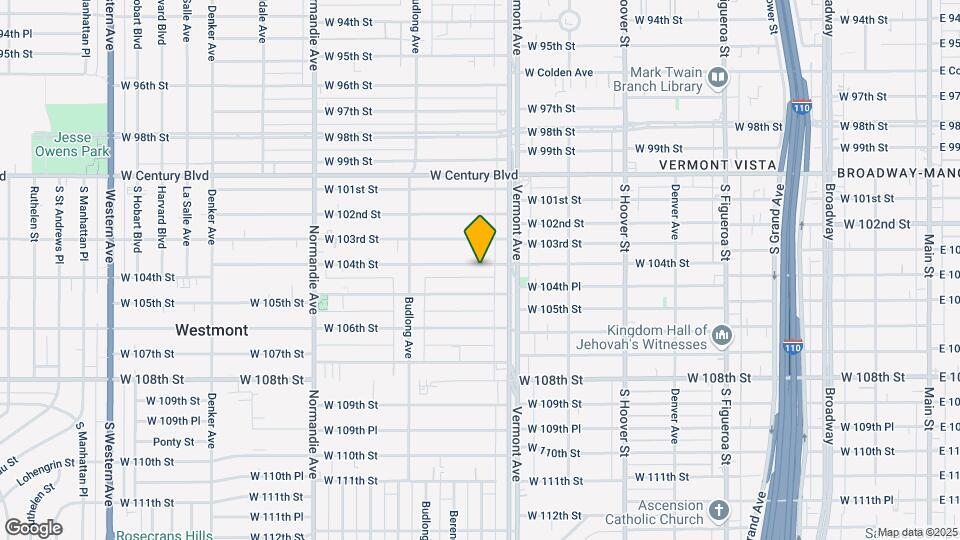 1038 W 104th St Map and Location Details