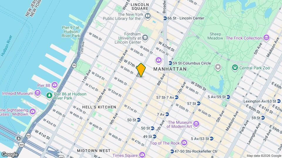 W 56th St, Unit 4B Map and Location Details