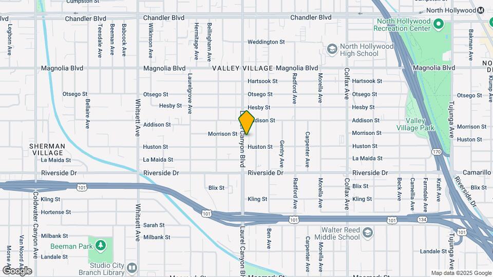 4920 Laurel Canyon Blvd Mapa y Detalles de la Ubicación