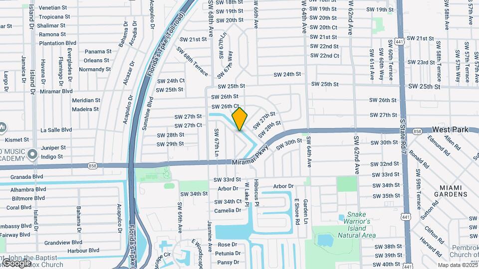 6725 SW 27th Ct Map and Location Details