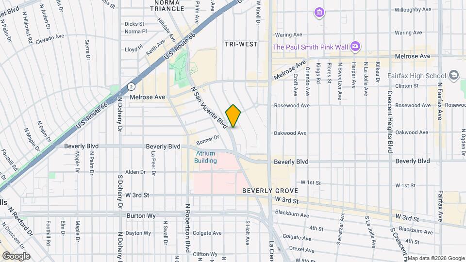 362 N San Vicente Blvd Map and Location Details
