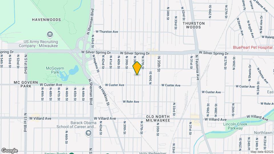 5436 N 38th St Map and Location Details