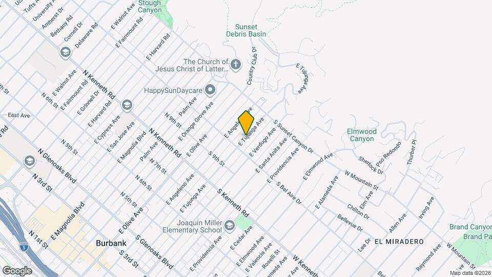 1031 E Tujunga Ave, Unit Guest House Map and Location Details