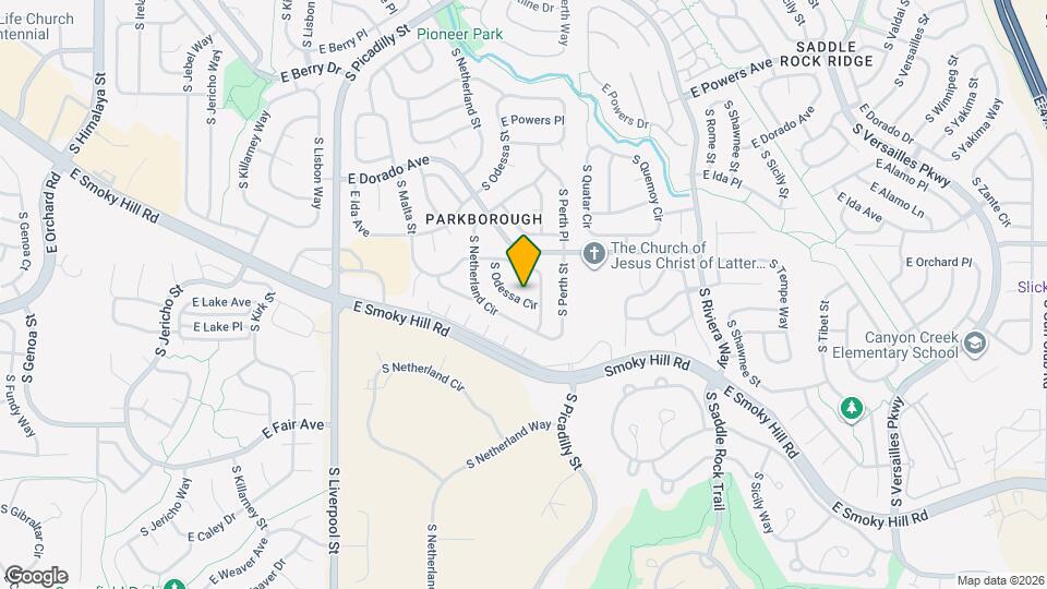 5988 S Odessa Cir Map and Location Details