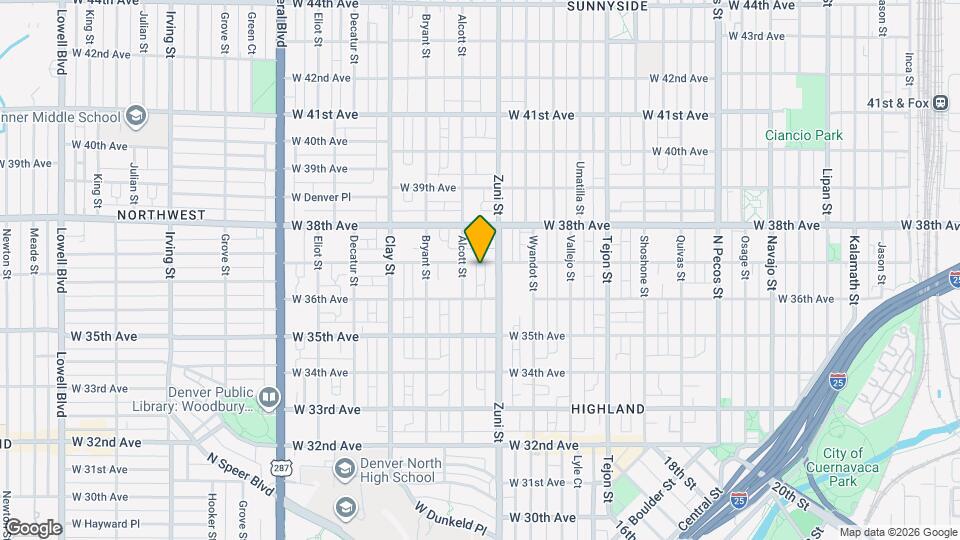 2432 W 37th Avenue Mapa y Detalles de la Ubicación