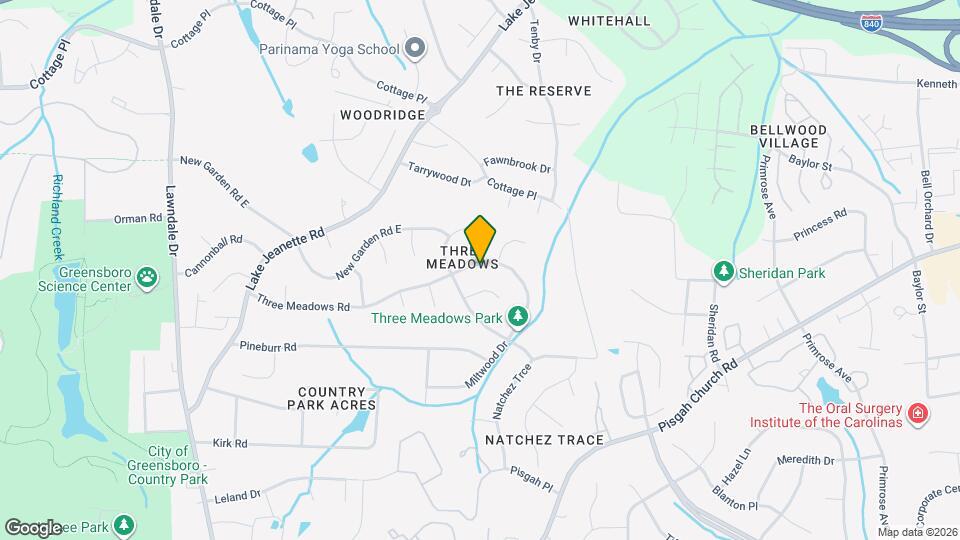 1705 Three Meadows Rd Map and Location Details