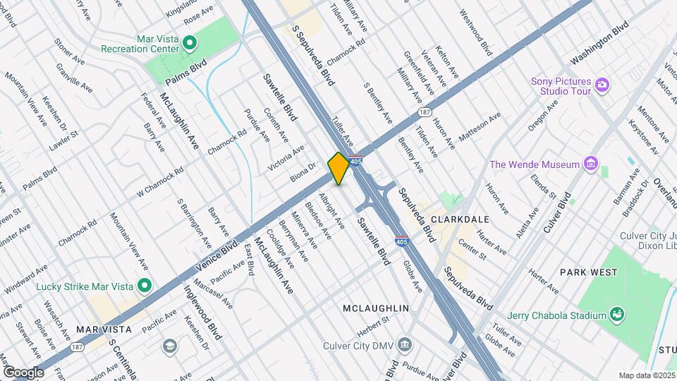 3825 1/2 Sawtelle Blvd, Unit 1/2 Map and Location Details