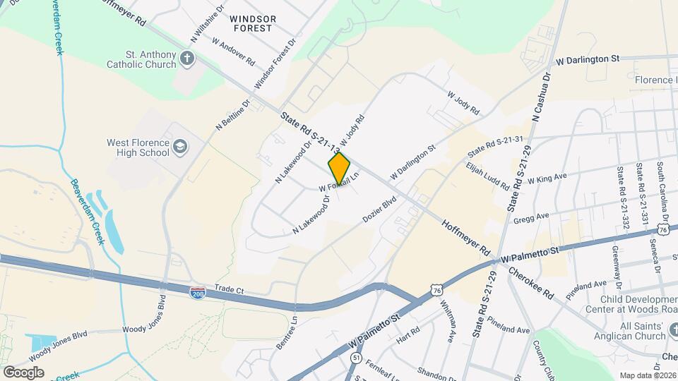 2231 Woodridge Ln, Unit B Map and Location Details
