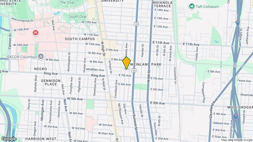 1378 1/2 Indianola Ave Map and Location Details