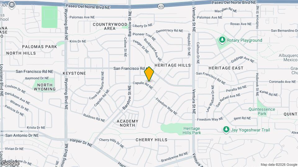 8513 Capulin Rd NE Map and Location Details