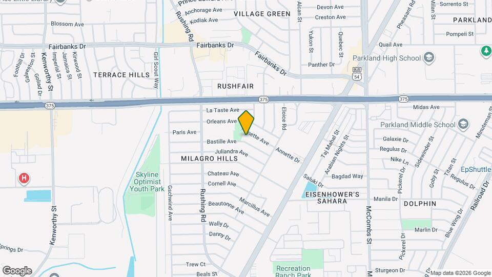 5313 Bastille Ave Map and Location Details