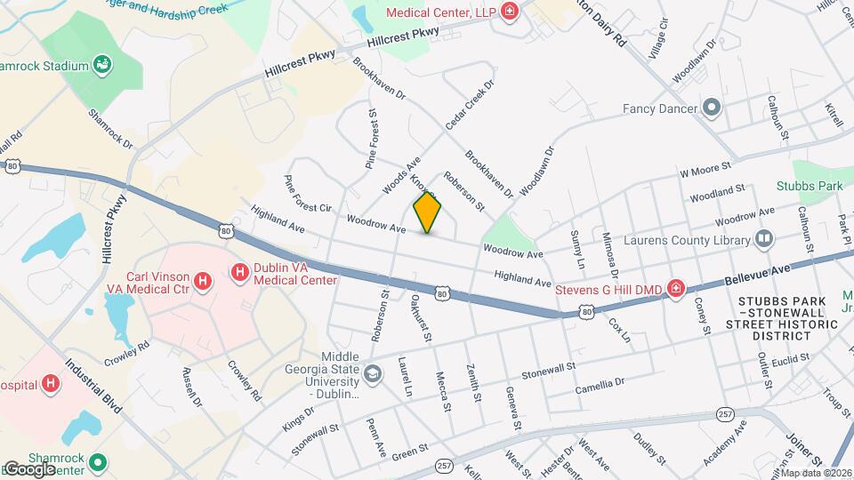 1614 Woodrow Ave Map and Location Details