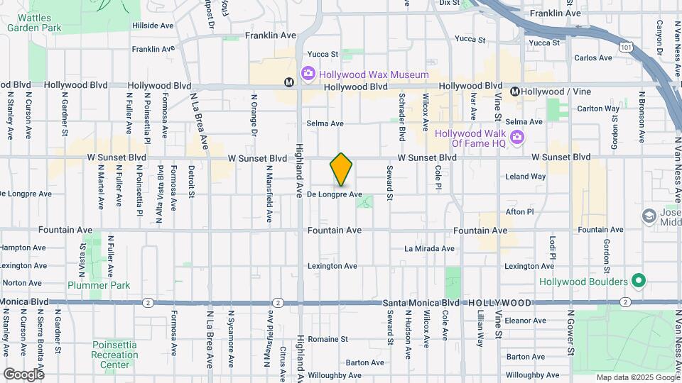 1402 N Las Palmas Ave Map and Location Details