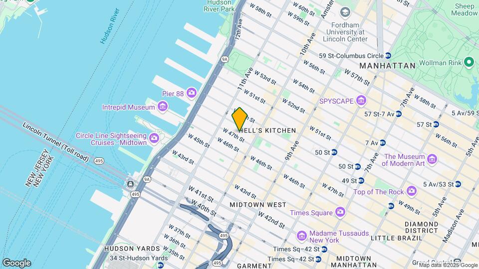 521 W 47th St Mapa y Detalles de la Ubicación