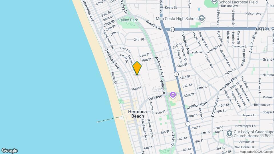 1739 Monterey Blvd, Unit Hermosa Beach Studio Mapa y Detalles de la Ubicación