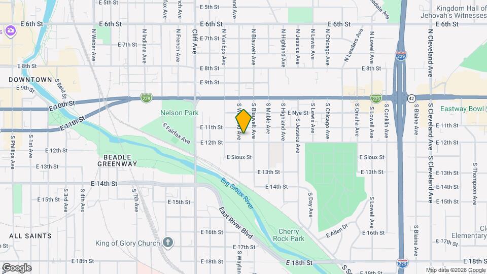 416 S Wayland Ave Map and Location Details