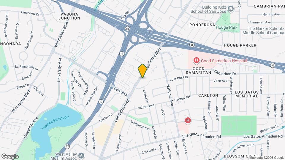 15040 Los Gatos Blvd Map and Location Details