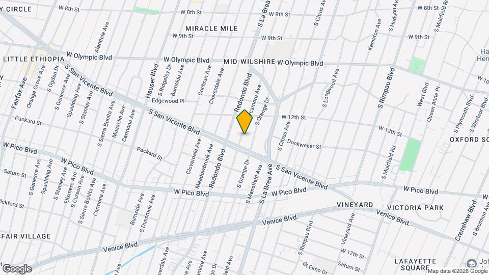 1242 S Sycamore Ave Map and Location Details
