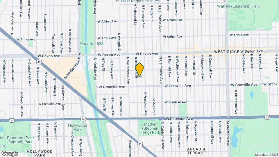 6229 N Richmond St, Unit 1S Map and Location Details