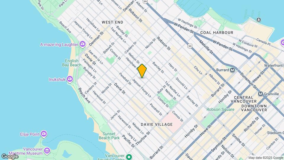 1345 Comox St Map and Location Details