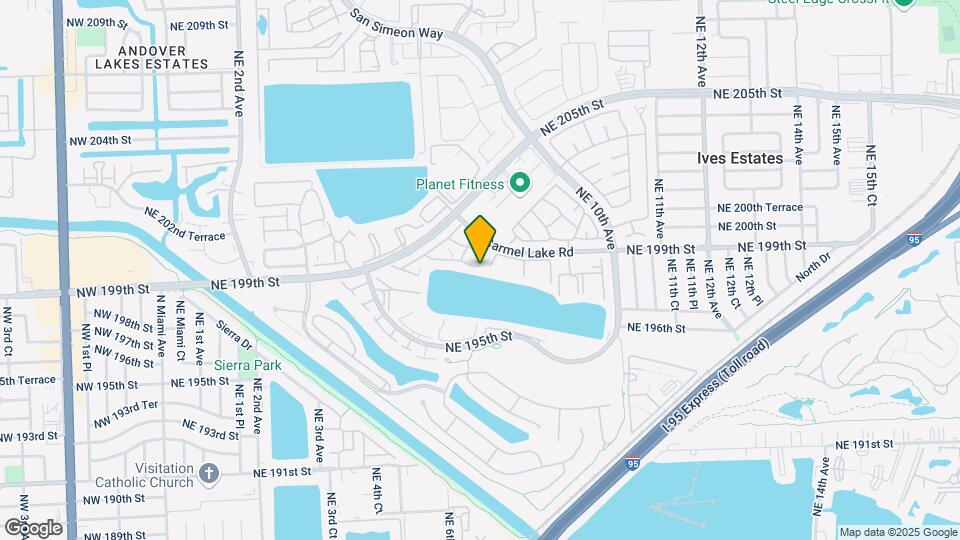 596 NE 199th Terrace Map and Location Details