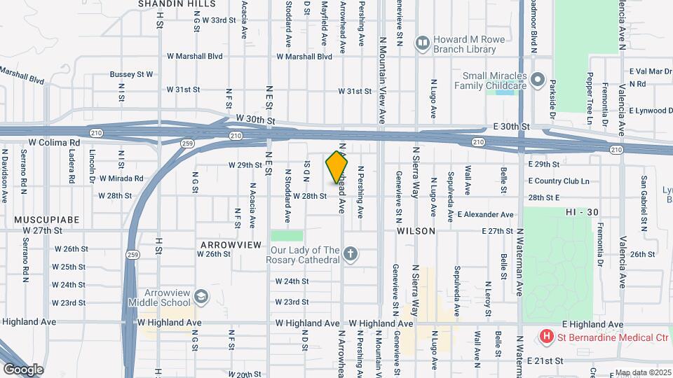 2818 N Arrowhead Ave Map and Location Details