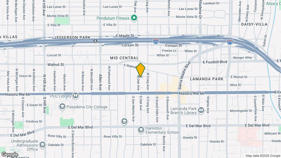 96 N Oak Ave Map and Location Details