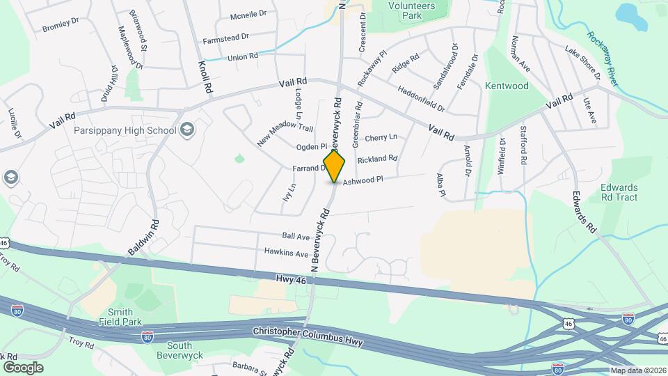 114 N Beverwyck Rd Map and Location Details