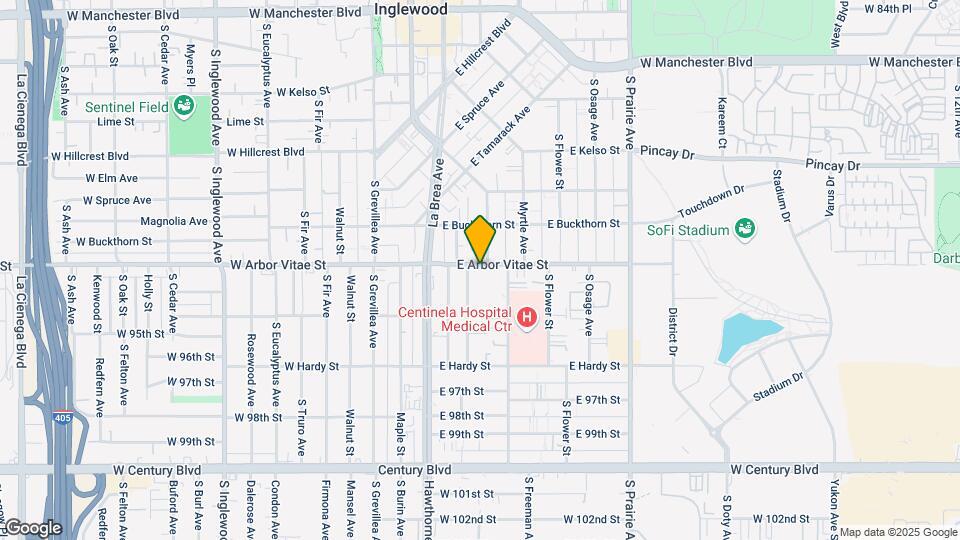 414 E Arbor Vitae St Map and Location Details