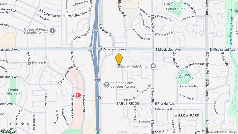 13972 E Arizona Ave Map and Location Details