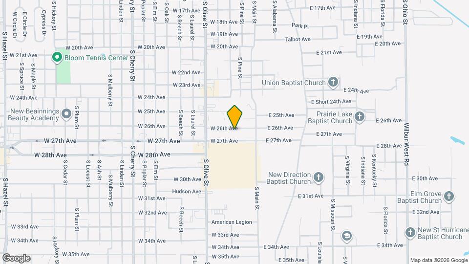 206 W 26th Ave Map and Location Details