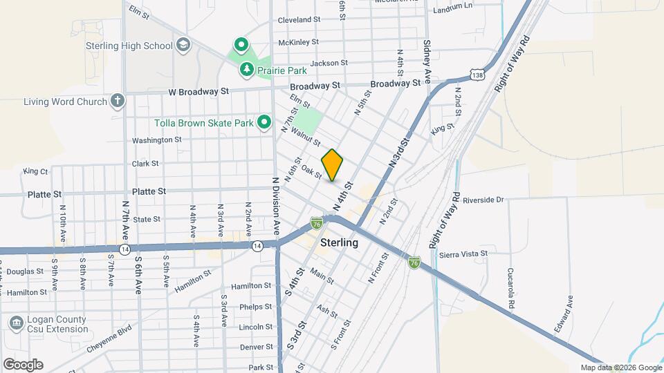 423 Oak St Map and Location Details